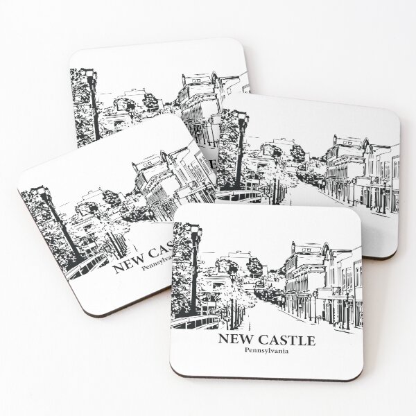 Item preview, New Castle PA - Ink Cityscape Illustration designed and sold by Lakeric Cityscapes.