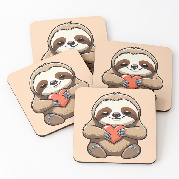 Item preview, Slowly In Love | Adorable Kawaii Sloth with Heart designed and sold by DesignsByDessie.