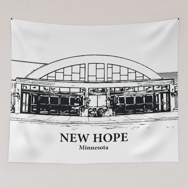 Item preview, New Hope MN - Ink Cityscape Illustration designed and sold by Lakeric Cityscapes.