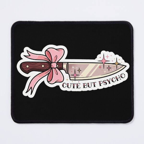 Item preview, "Cute But Psycho" Pastel Goth Knife with Pink Bow Sticker designed and sold by RiotKida.
