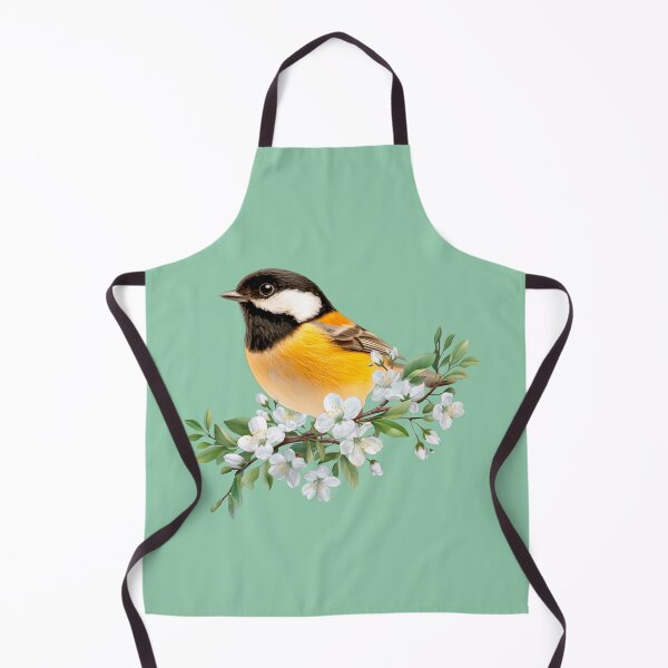 Item preview, Black Capped Chickadee bird perched on a blossoming branch designed and sold by Rockyctees.