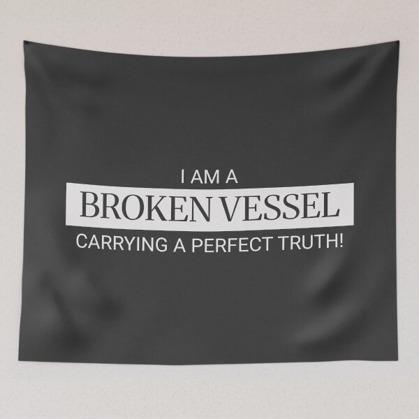 Item preview, I Am A Broken Vessel Carrying A Perfect Truth Minimalist Spiritual Quote Art designed and sold by Miniature Store.
