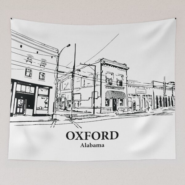Item preview, Oxford AL - Ink Cityscape Illustration designed and sold by Lakeric Cityscapes.