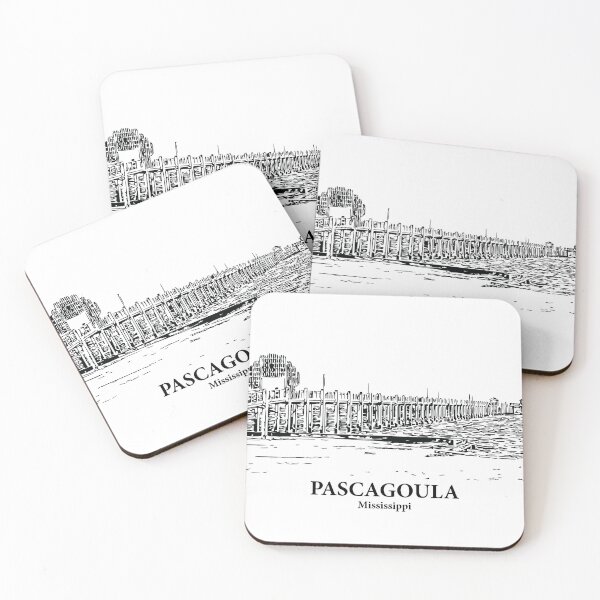 Item preview, Pascagoula MS - Ink Cityscape Illustration designed and sold by Lakeric Cityscapes.
