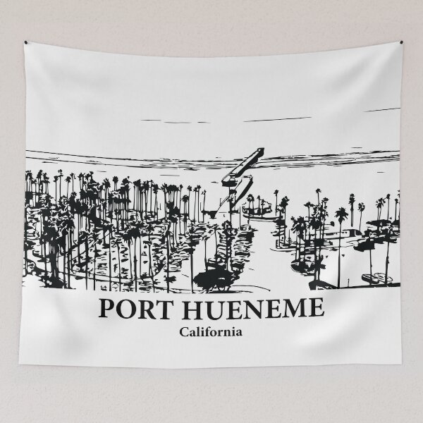 Item preview, Port Hueneme CA - Ink Cityscape Illustration designed and sold by Lakeric Cityscapes.