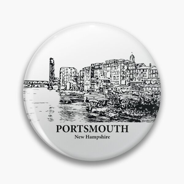 Item preview, Portsmouth NH - Ink Cityscape Illustration designed and sold by Lakeric Cityscapes.