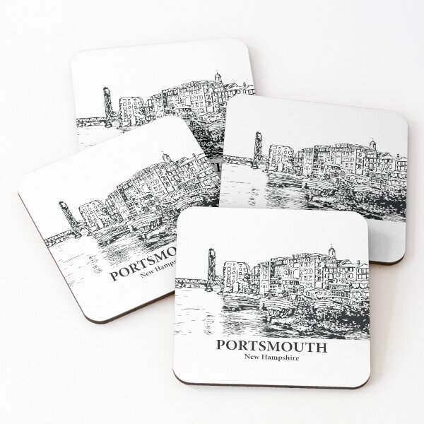 Item preview, Portsmouth NH - Ink Cityscape Illustration designed and sold by Lakeric Cityscapes.
