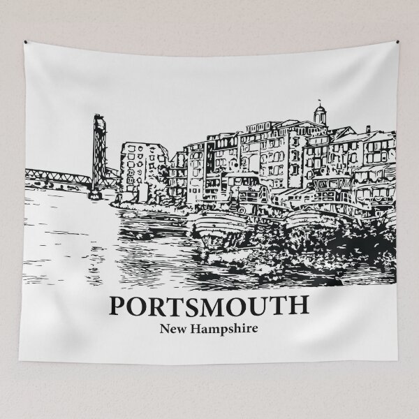 Item preview, Portsmouth NH - Ink Cityscape Illustration designed and sold by Lakeric Cityscapes.