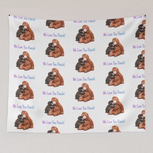 Item preview, Punch Baby Monkey Hugging Orangutan Plushie Viral Cute Monkey  designed and sold by t-patterns.