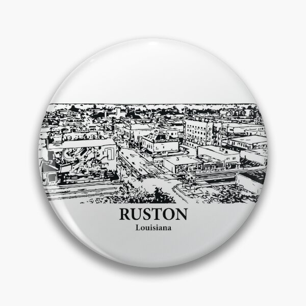 Item preview, Ruston LA - Ink Cityscape Illustration designed and sold by Lakeric Cityscapes.