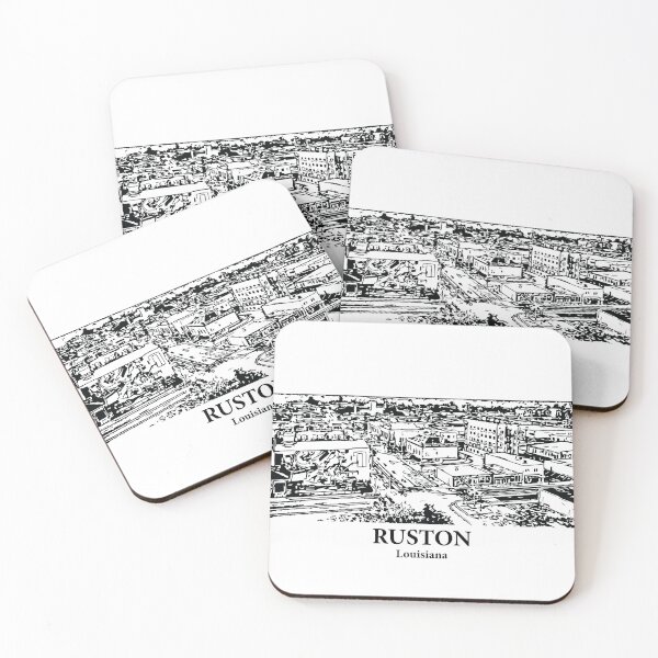 Item preview, Ruston LA - Ink Cityscape Illustration designed and sold by Lakeric Cityscapes.