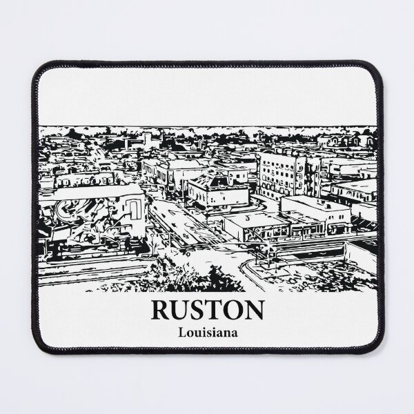 Item preview, Ruston LA - Ink Cityscape Illustration designed and sold by Lakeric Cityscapes.