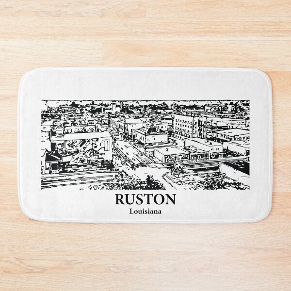 Item preview, Ruston LA - Ink Cityscape Illustration designed and sold by Lakeric Cityscapes.
