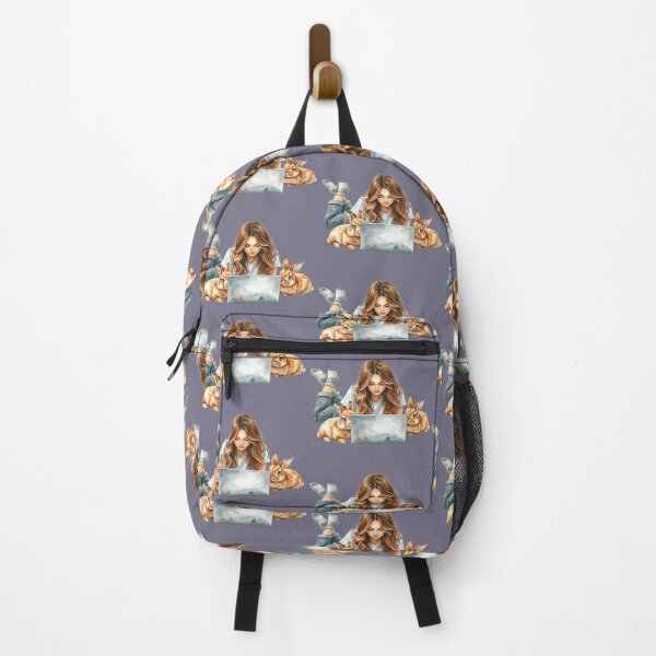 Item preview, Working from home with Hoppel, brown rabbits, little helpers designed and sold by LiskoDesign.
