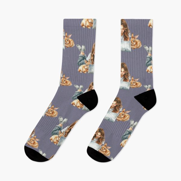 Item preview, Working from home with Hoppel, brown rabbits, little helpers designed and sold by LiskoDesign.