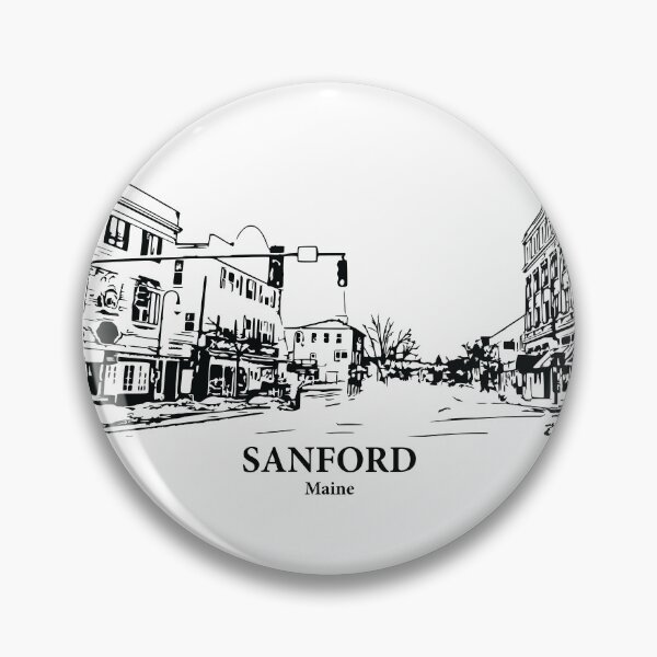Item preview, Sanford ME - Ink Cityscape Illustration designed and sold by Lakeric Cityscapes.