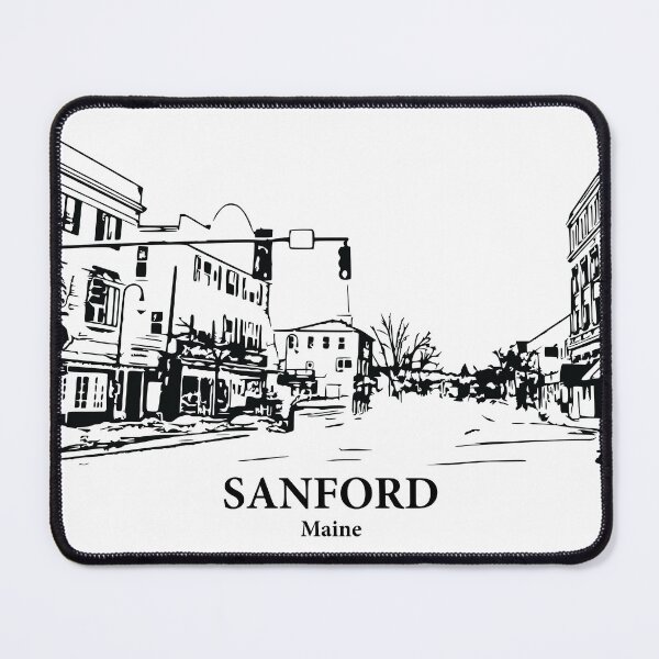 Item preview, Sanford ME - Ink Cityscape Illustration designed and sold by Lakeric Cityscapes.
