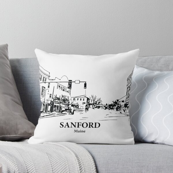 Item preview, Sanford ME - Ink Cityscape Illustration designed and sold by Lakeric Cityscapes.