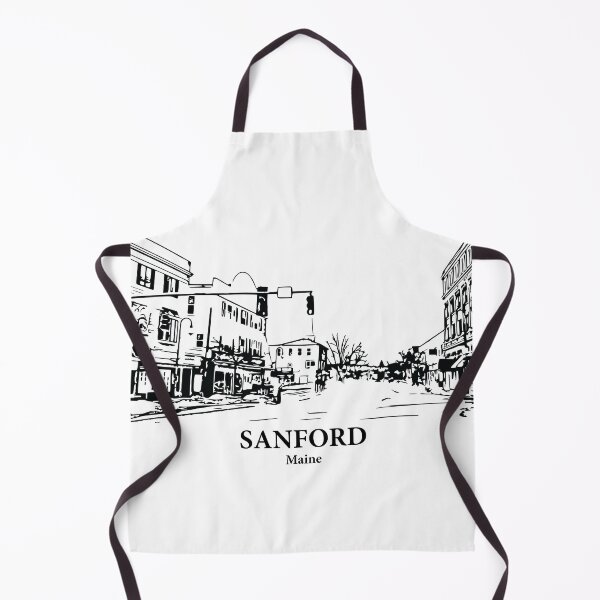 Item preview, Sanford ME - Ink Cityscape Illustration designed and sold by Lakeric Cityscapes.