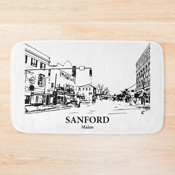 Item preview, Sanford ME - Ink Cityscape Illustration designed and sold by Lakeric Cityscapes.