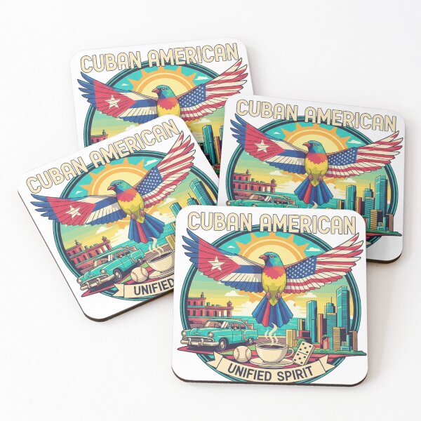 Item preview, Cuban American Unified Spirit - Miami to Havana Retro Pop Art designed and sold by Wear Sculpt.