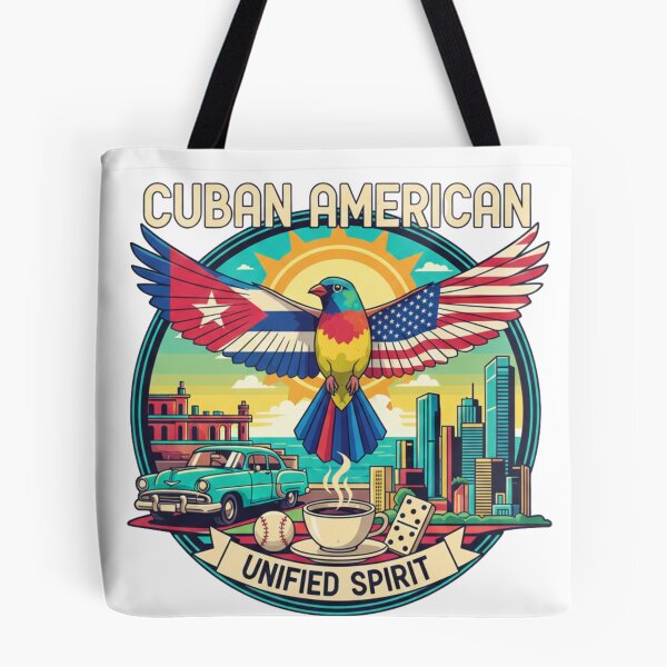 Item preview, Cuban American Unified Spirit - Miami to Havana Retro Pop Art designed and sold by Wear Sculpt.
