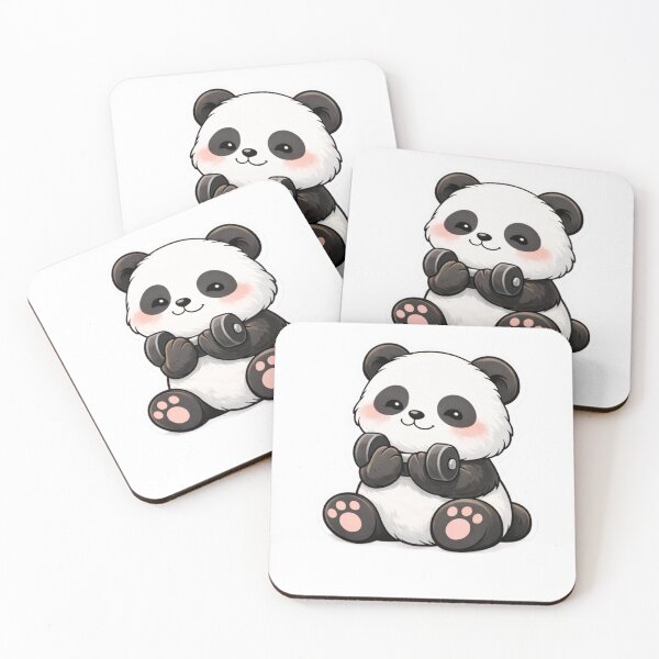 Item preview, Cute Gym Panda – Kawaii Workout Panda Lifting Weights | Funny Fitness Sticker designed and sold by snaperos.