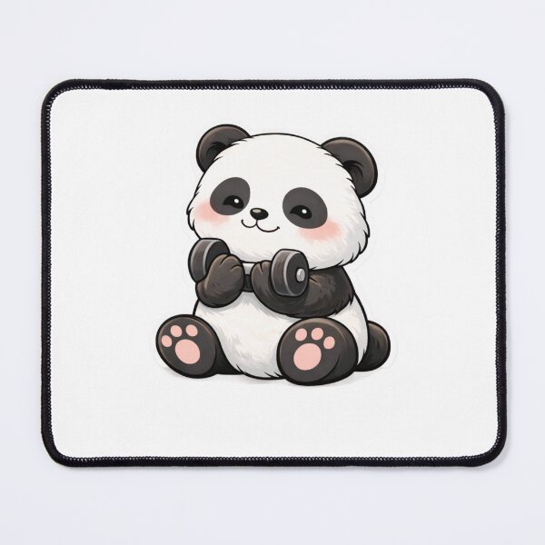 Item preview, Cute Gym Panda – Kawaii Workout Panda Lifting Weights | Funny Fitness Sticker designed and sold by snaperos.