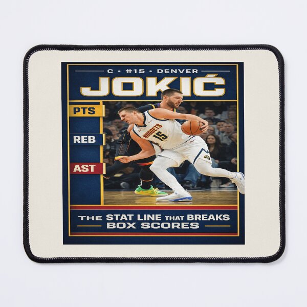 Item preview, Jokić Box Score Breaker Player Page Tee | Denver #15 Basketball Fan Design designed and sold by POD DYNASTY.