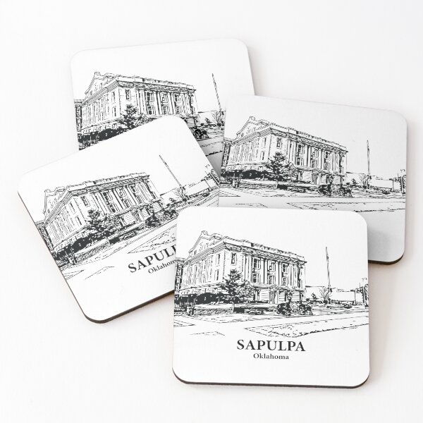 Item preview, Sapulpa OK - Ink Cityscape Illustration designed and sold by Lakeric Cityscapes.