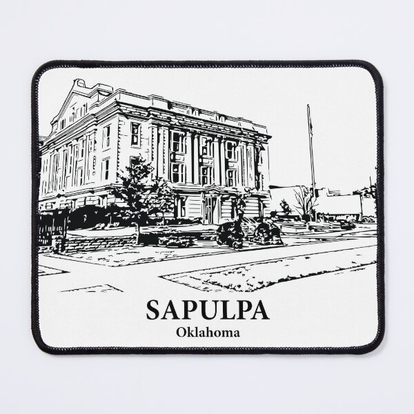 Item preview, Sapulpa OK - Ink Cityscape Illustration designed and sold by Lakeric Cityscapes.