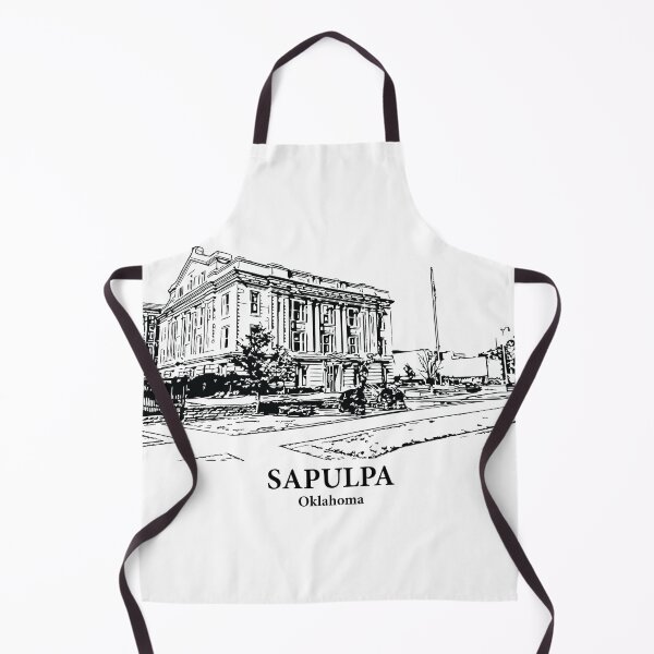 Item preview, Sapulpa OK - Ink Cityscape Illustration designed and sold by Lakeric Cityscapes.