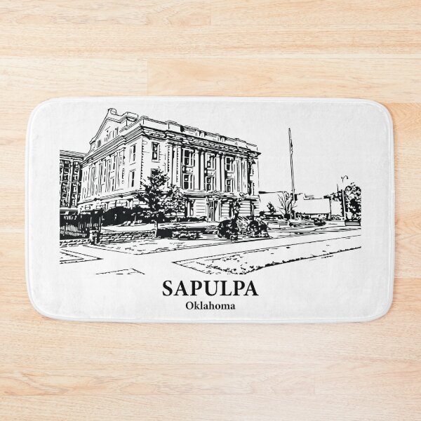 Item preview, Sapulpa OK - Ink Cityscape Illustration designed and sold by Lakeric Cityscapes.