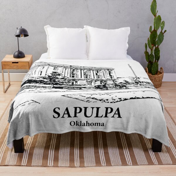 Item preview, Sapulpa OK - Ink Cityscape Illustration designed and sold by Lakeric Cityscapes.