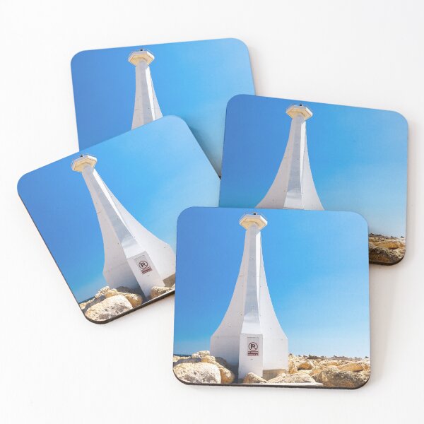 Item preview, Modern White Lighthouse Against Clear Blue Sky designed and sold by LRPhotoart.