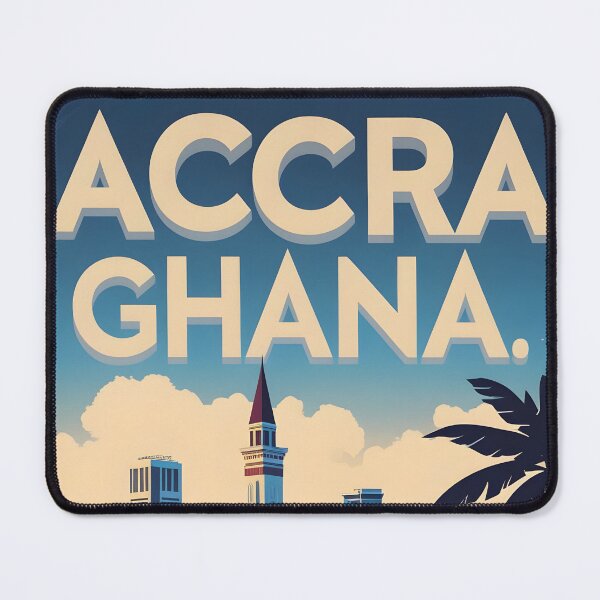 Item preview, Accra Ghana Vintage Travel Tourism Art designed and sold by TravelersGems.