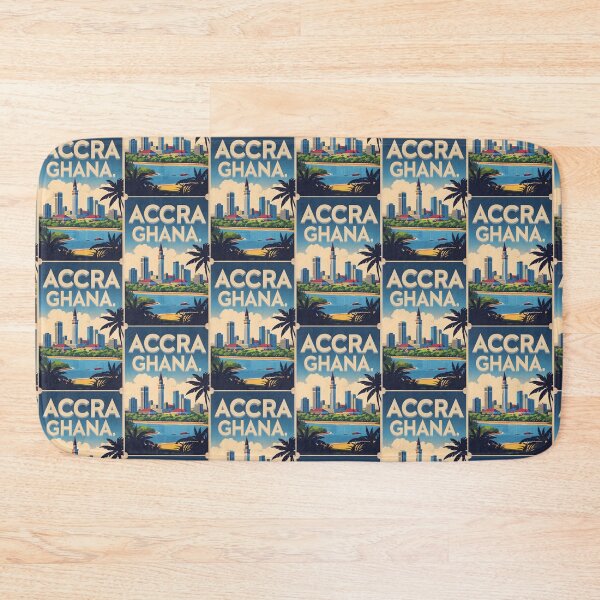 Item preview, Accra Ghana Vintage Travel Tourism Art designed and sold by TravelersGems.