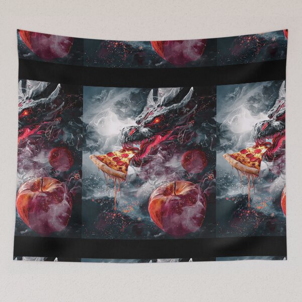Item preview, Infernal Pizza Dragon – Dark Fantasy Surreal Beast Art designed and sold by Grafititee.