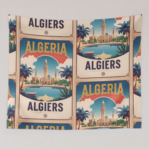Item preview, Algeria Algiers Vintage Travel Tourism Art designed and sold by TravelersGems.