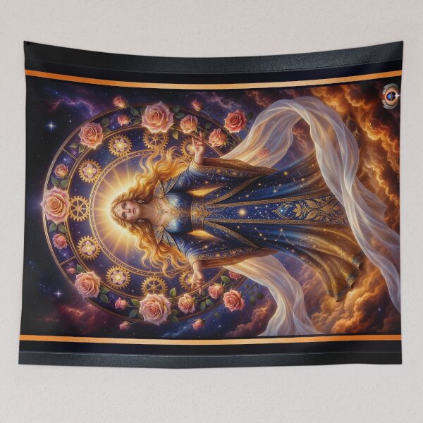 Item preview, The Radiant Goddess Syrillia Vossen In Celestial Harmony Radiant AI Concept Art by Xzendor7 designed and sold by Xzendor7 Digital Art Creations.