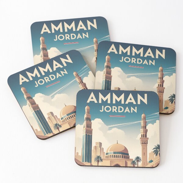 Item preview, Amman Jordan Vintage Travel Tourism Art designed and sold by TravelersGems.