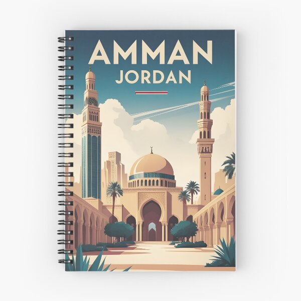 Item preview, Amman Jordan Vintage Travel Tourism Art designed and sold by TravelersGems.