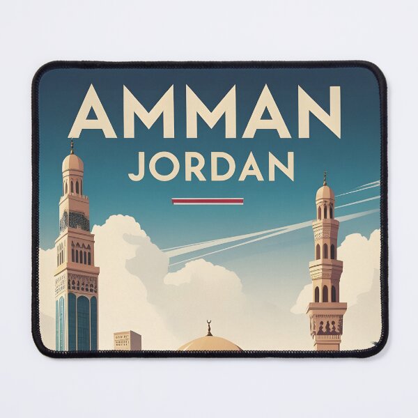 Item preview, Amman Jordan Vintage Travel Tourism Art designed and sold by TravelersGems.