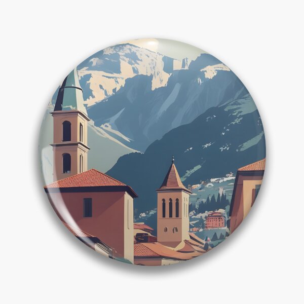 Item preview, Andorra La Vella Vintage Travel Tourism Art designed and sold by TravelersGems.