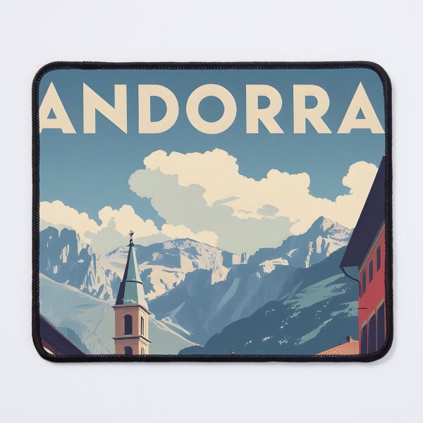 Item preview, Andorra La Vella Vintage Travel Tourism Art designed and sold by TravelersGems.