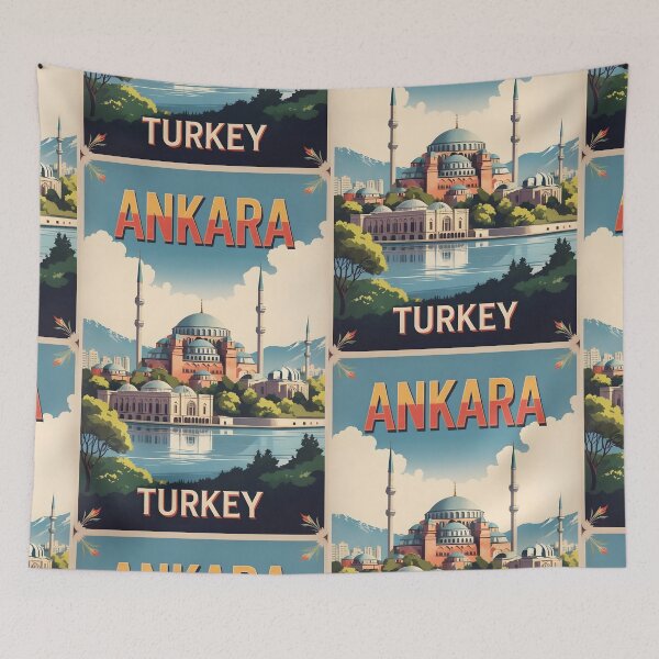 Item preview, Ankara Turkey Vintage Travel Tourism Art designed and sold by TravelersGems.