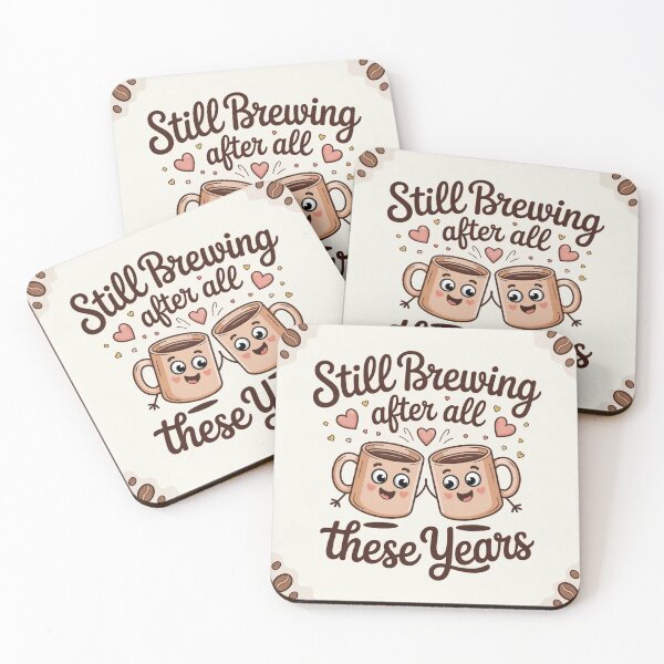 Item preview, Still Brewing After All These Years – Cute Coffee Mug Couple Anniversary designed and sold by Midnight Veil Designs.