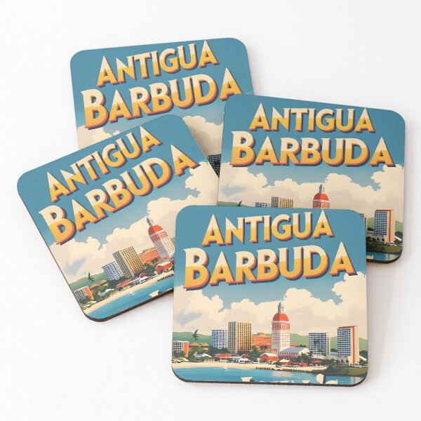 Item preview, Antigua Barbuda St Johns Vintage Travel Tourism Art designed and sold by TravelersGems.