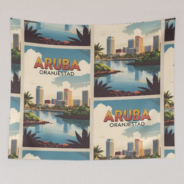 Item preview, Aruba Oranjestad Vintage Travel Tourism Art designed and sold by TravelersGems.
