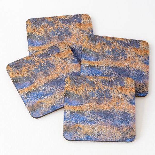 Item preview, Abstract Blue Rusted Metal Texture with Orange Corrosion designed and sold by LRPhotoart.